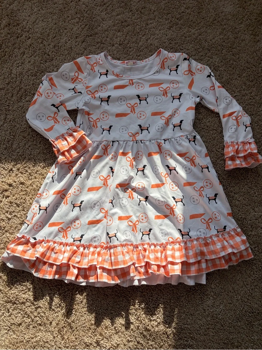 Girls Uni of TN Vol State Orange & White Dress